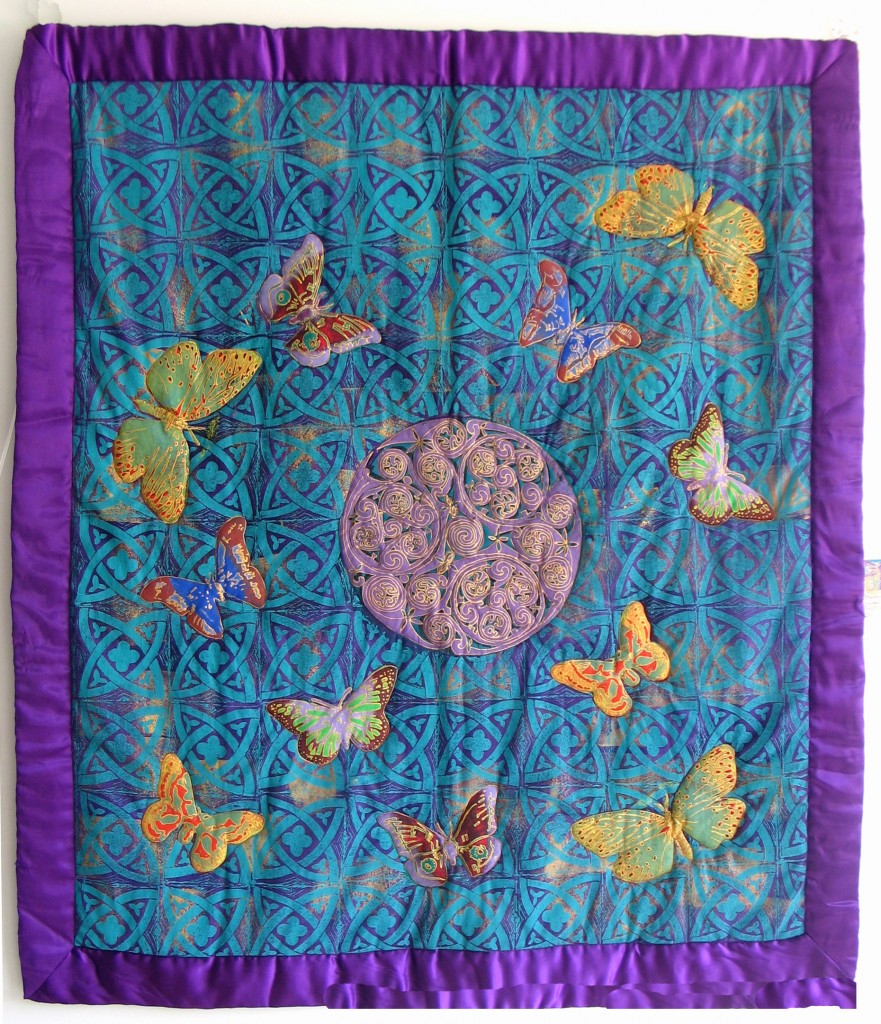Quilted Satin Butterfly Wallhanging