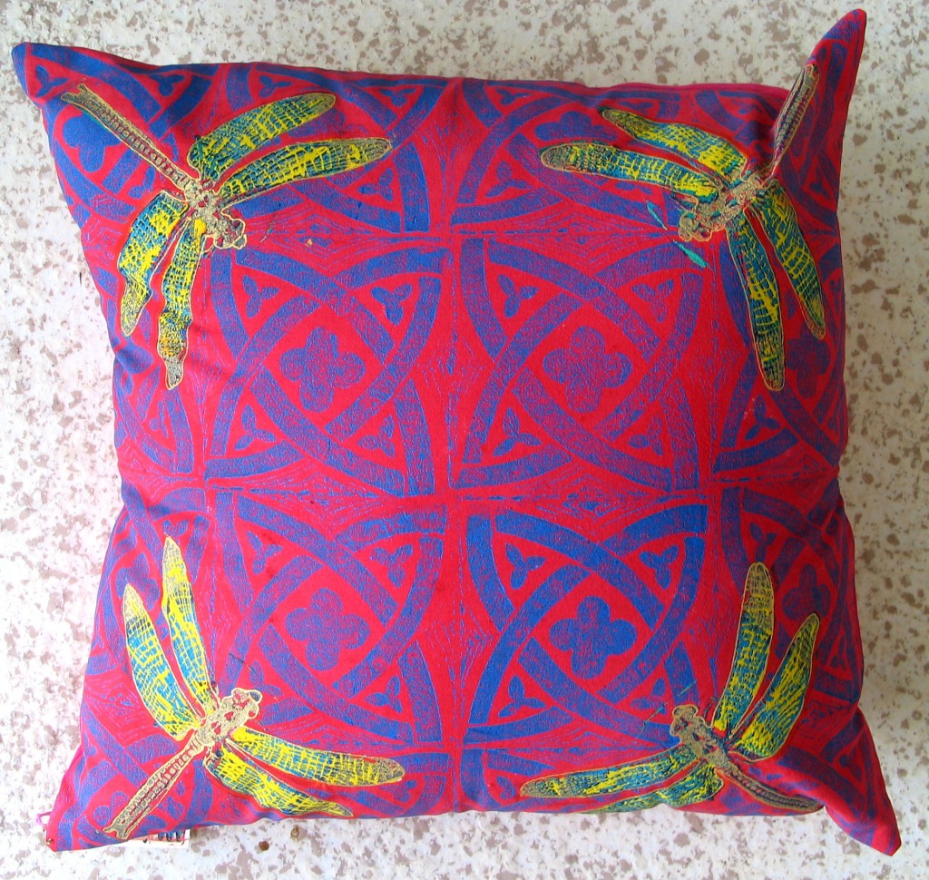 Red Dragonfly Cushion
