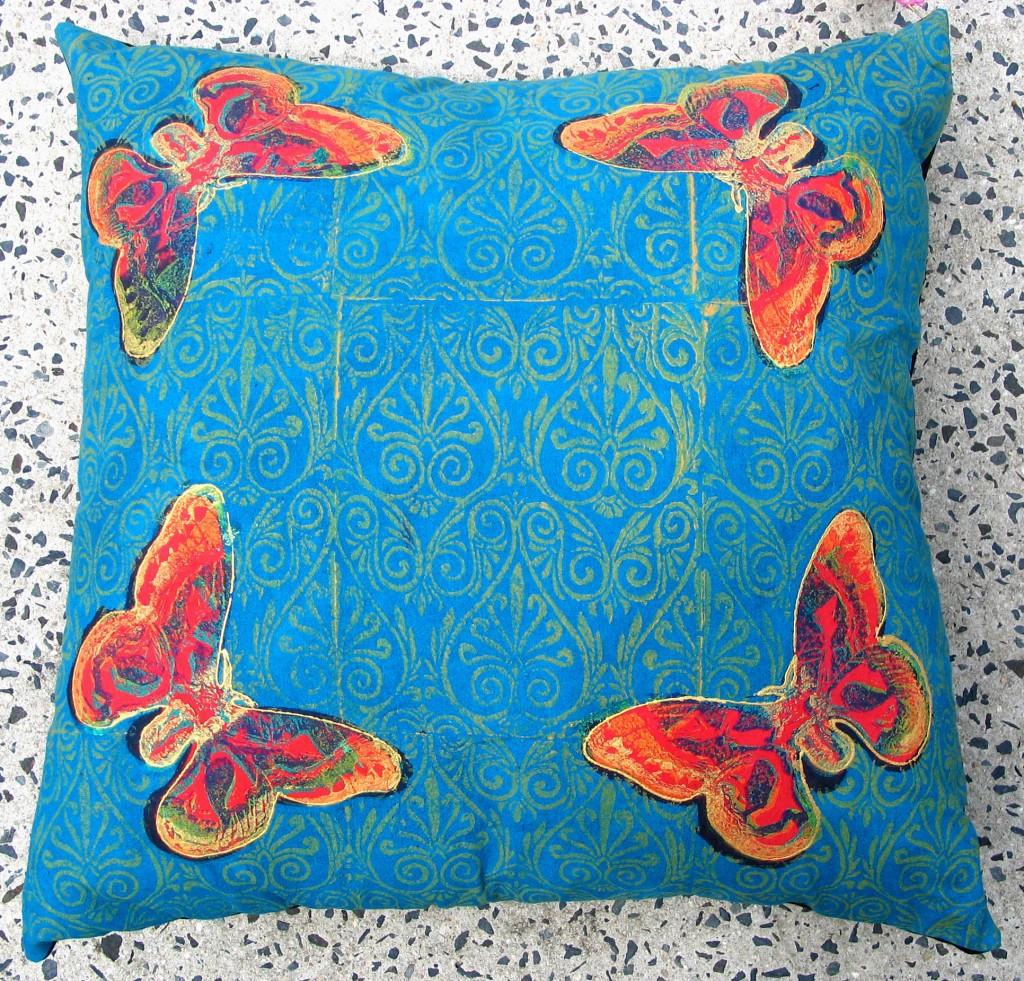 Turquoise Butterfly Cushion